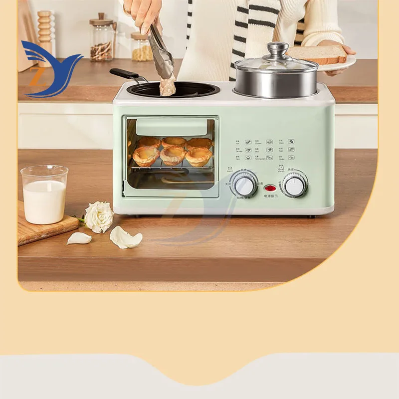 Breakfast Machine Multi-functional Home 4-in-1 Cooking Baking Deep Frying Intelligent Double Stove Fried Egg Sandwich Small Boil