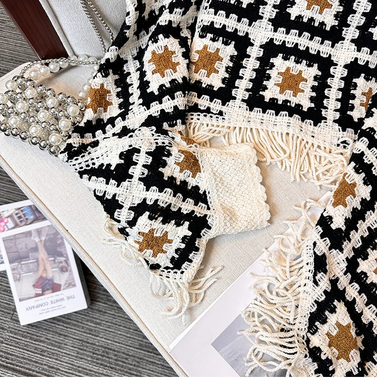 Top de ganchillo con flecos, manga de murciélago con borla, suéter de punto calado cuadrado de abuela, jerséis para mujer, traje de vacaciones bohemio Chic