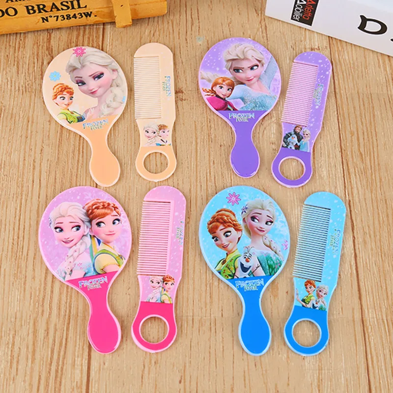 

Disney Frozen cartoon children mirror comb Elsa girl birthday gift cosmetic toy portable kid toy