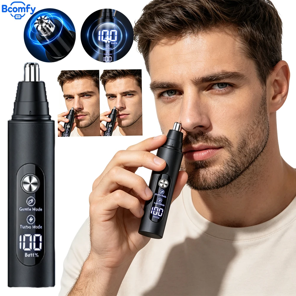 Electric Nose Hair Trimmer for Men High‑Speed Stable Motor 360° Painless No‑Pull Trimmer Rechargeable Ear Facial Hair Clipper