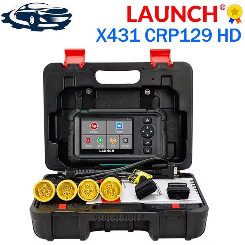 LAUNCH X431 CRP129 HD OBD2 Scanner All Systems Heavy Duty Scan 12V Truck Diagnostic Tool 7 Resets AUTO Diagnose 2024 New