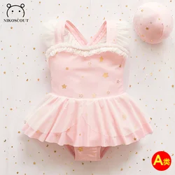 Girls Swimsuit 2024 New Princess Kidsren's Cute Baby Girl Two-Year-Old Baby One-Piece Little Girl Swimsuit