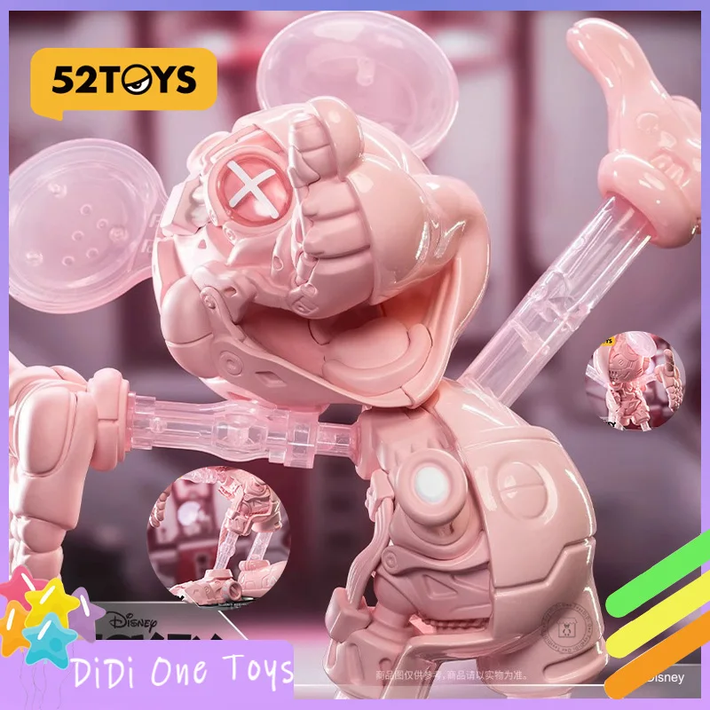 Genuine 52Toys Mickey Friends Action Figure Semi-Mechanical Series Mickey Peach Powder Donald Duck Girl Christmas Birthday Gift