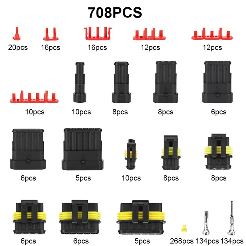 1 Sets Electrical Wire Connector Plug Waterproof Automotive Male Female Electrical Connectors Plug for Car Motorcycle Scooter