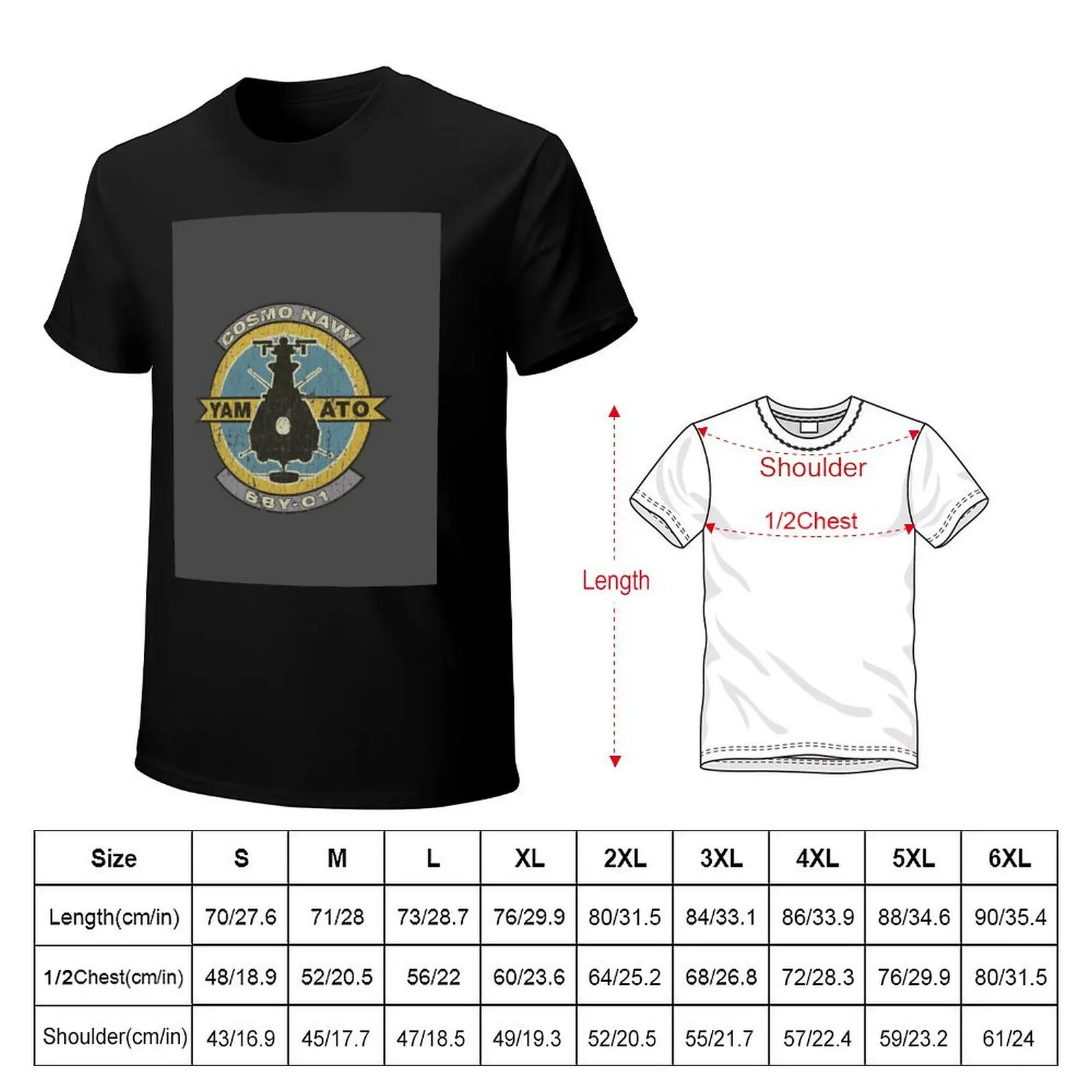 Cosmo Navy Yamato BBY-01 Patch T-Shirt Worker Basic Short Sleeve Tee