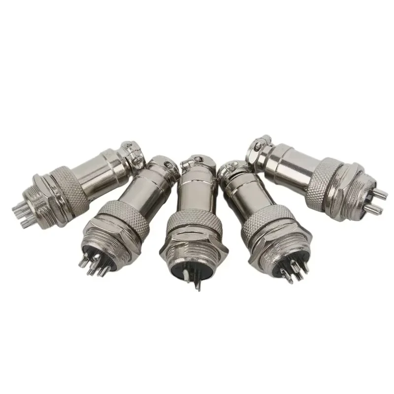 Circular aviation socket plug connector with GX12 GX16 GX20 2/3/4/5/6/7/8/9/10/12 pin male and female docking cable
