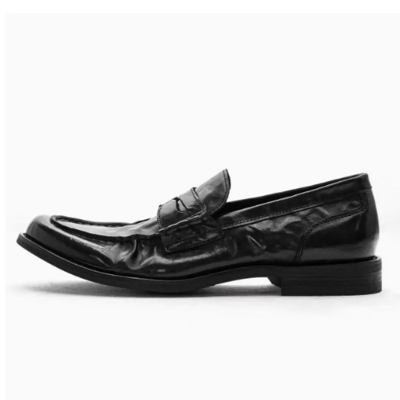Men's Shoes Genuine Leather Comfortable Soft Sole Low Cut Loafers British Style Business Casual Leather Shoes