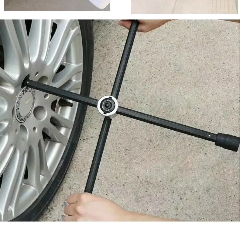 

Folding Cross Tire Wrench Extended Labor-Saving Socket Wrench Car Tire Removal Repair Tool