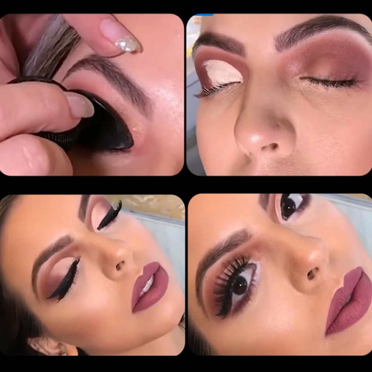 Feuille de Silicone pour ombre à paupières, outil rapide, effet multi-ombre, idéal pour les débutants et les professionnels, tampon de fard à paupières, 6 pièces