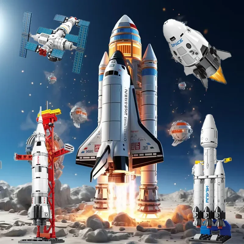 Compatible Lego Blocks Space Shuttle Launch Site Model Educational Children's Toy Wholesale China Mainland Origin