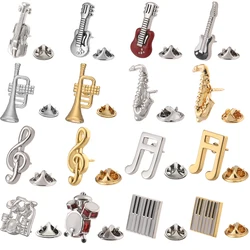 Luxury men's and women's brooches music necktie pin guitar piano saxophone drums lapels pins hats scarves accessories jewelry