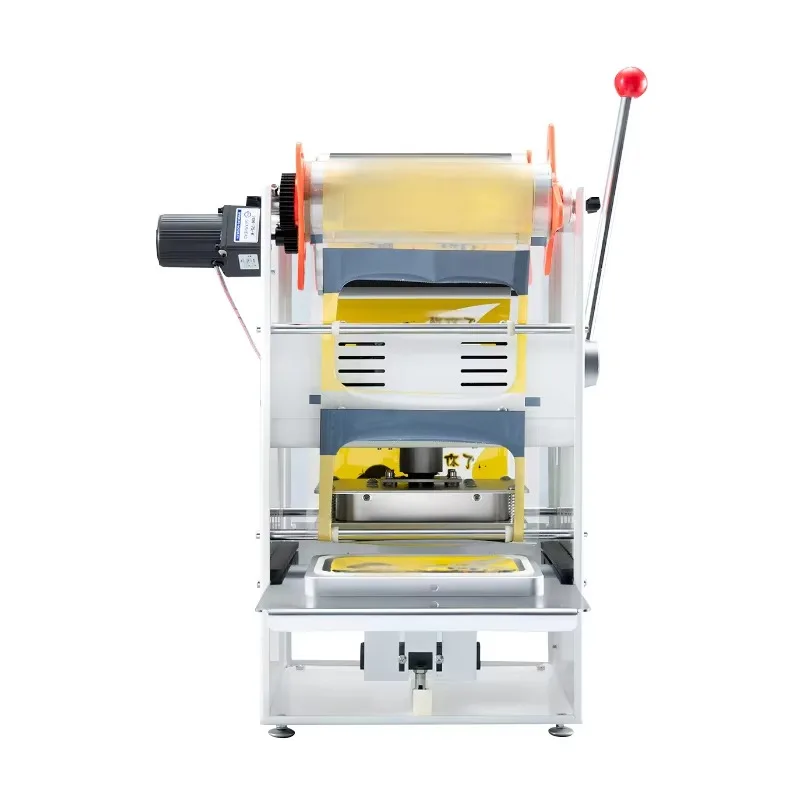 

Manual small plastic sealing machine Fast food container tray Manual plastic sealing machine