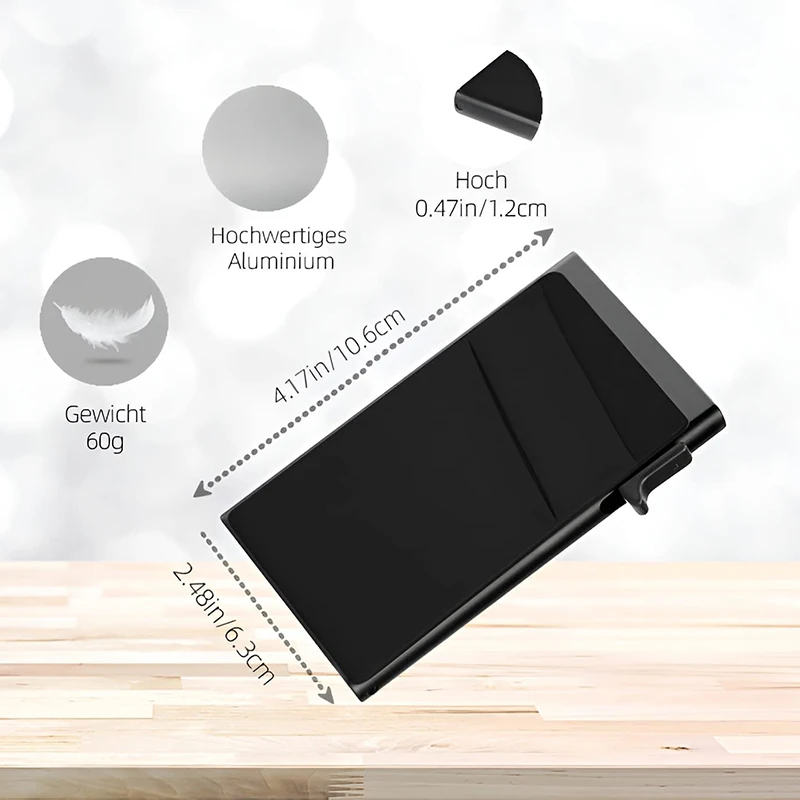 Men's CardHolder Ultra-thin Aluminum Wallet with RFID Protection and Coin Compartment