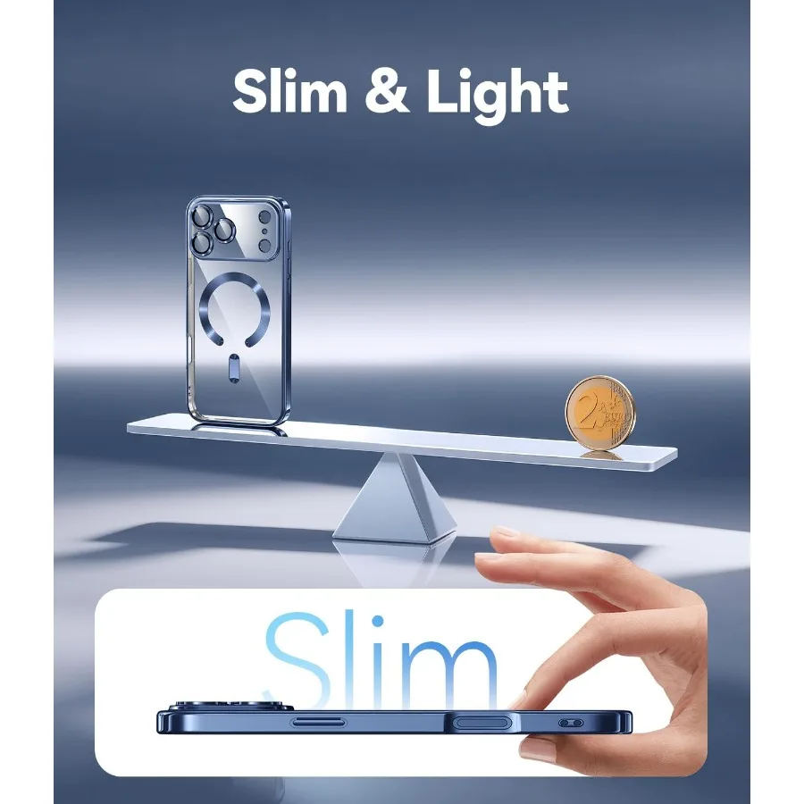 아이폰 17 프로 맥스용 반투명 보호 케이스, 풀 카메라 렌즈 보호 및 군사 등급 낙하 방지 기능 포함, 1X S 포함