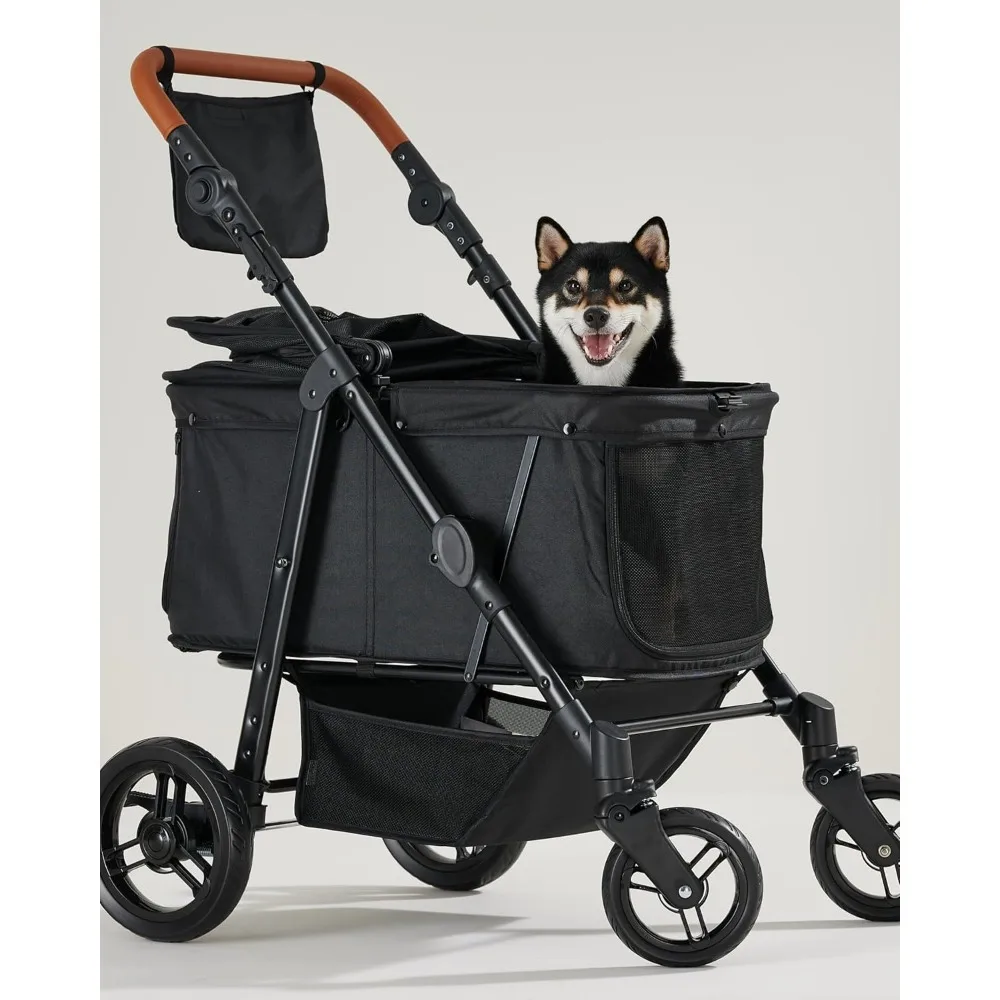 Dog Stroller for Large Dogs, pet Stroller for Medium Dogs Up to 66lbs, All-Terrain with Adjustable Handle & Canopy, Sun S