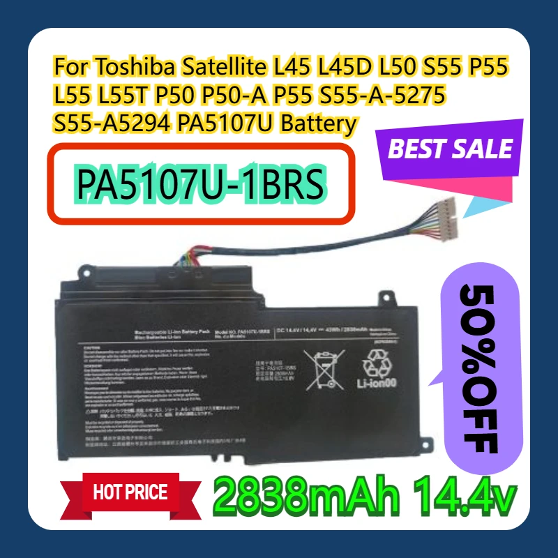 도시바 새틀라이트 L45 L45D L50 S55 P55 L55 L55T P50 P50-A P55 S55-A-5275 S55-A5294 PA5107U PA5107U-1BRS 배터리