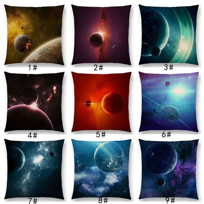 New Mysterious Universe Vast Outer Space Beautiful Planets Amazing Galaxy Dream Stars Cushion Cover Sofa Throw Pillow Case