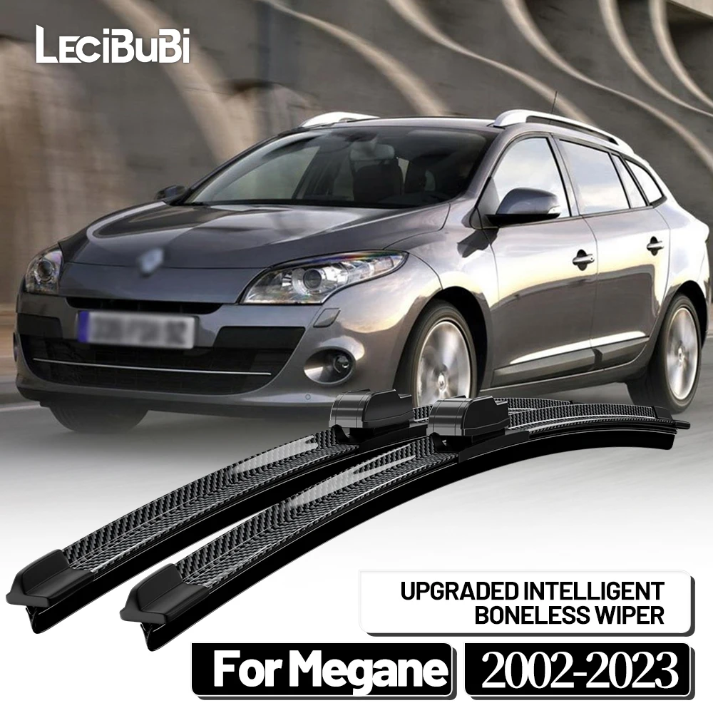 For Renault Megane 2 3 4 2002-2023 2007 2008 2009 2015 2016 2pcs Front Windshield Wiper Blades Windscreen Wipers Carbon Fibre