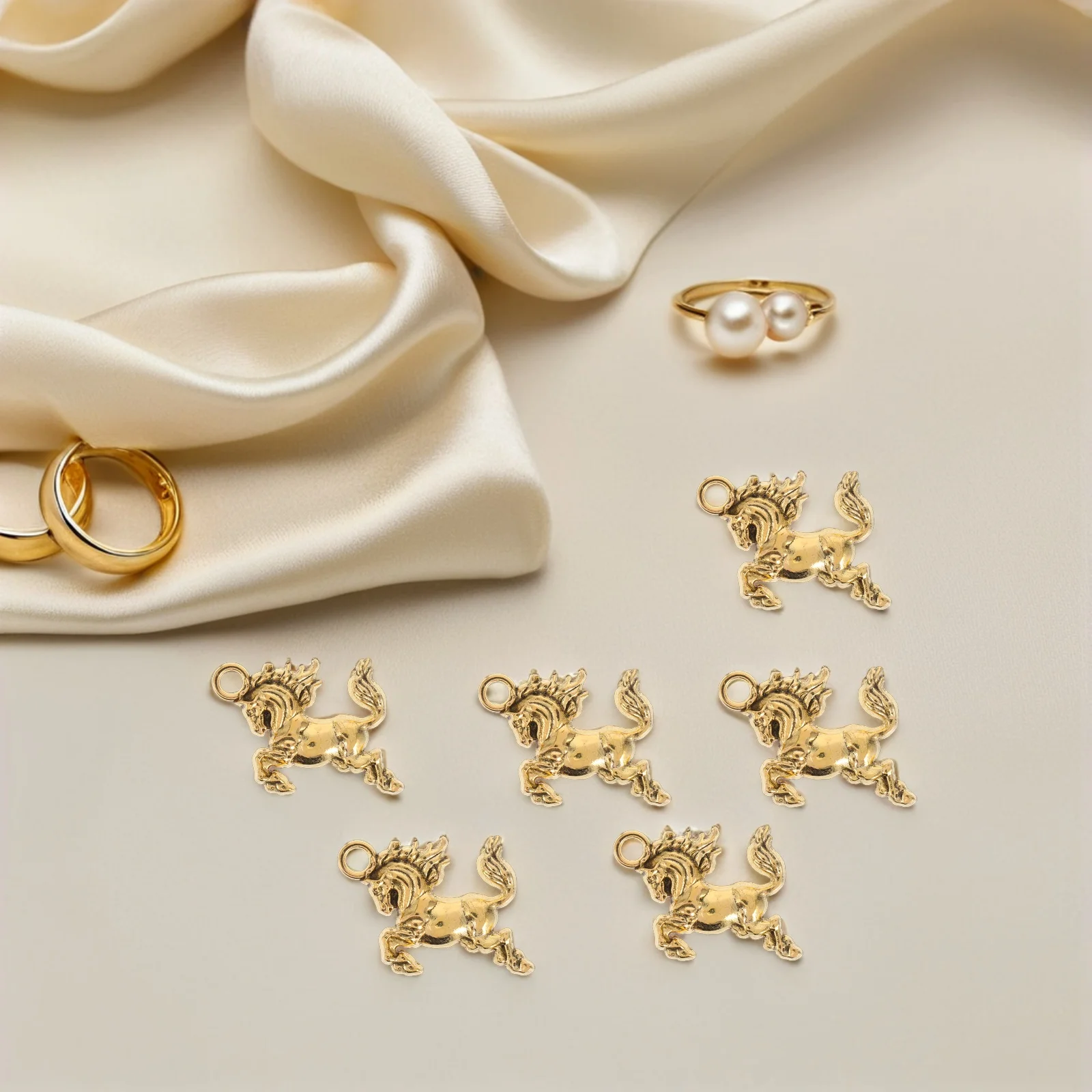 

60 Pcs Zodiac Horse Pendant Metal Hose Dangle Animal Charms Necklace Earrings Jewelry Making 2026 Crafting Supplies Purse for