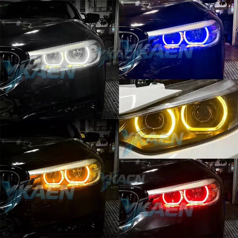 Yellow Angel Eyes DRL Boards For BMW 5 Series M5 F90 G30 G31 G38 G32 17-20 LED Headlight Daytime Running Light White Blue Red view 5