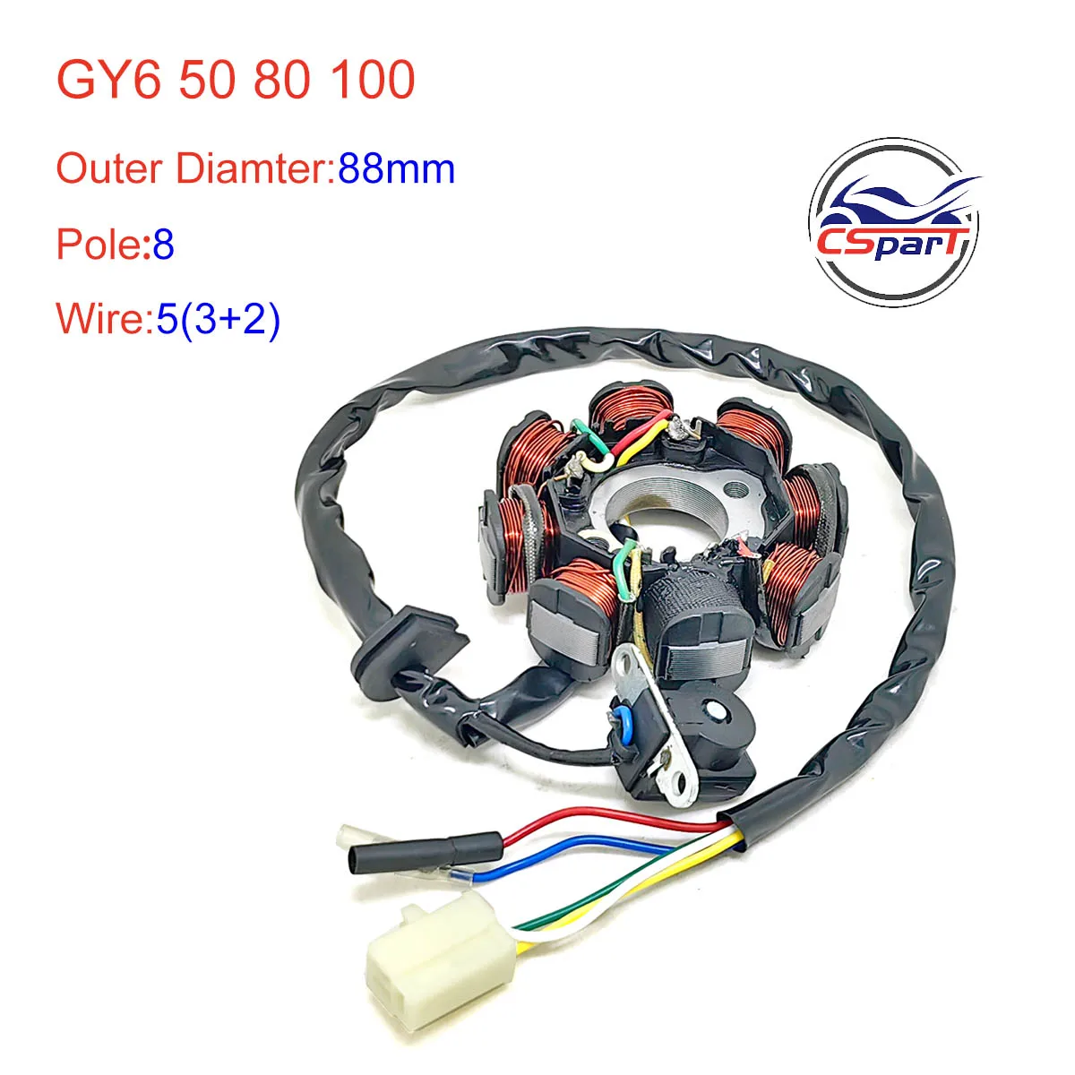 8 Coils Magneto Stator Voor GY6 49cc 50cc 80cc 139QMB 139QMA Bromfiets Scooter Sunl Roketa Vespa Jonway Znen Jmstar