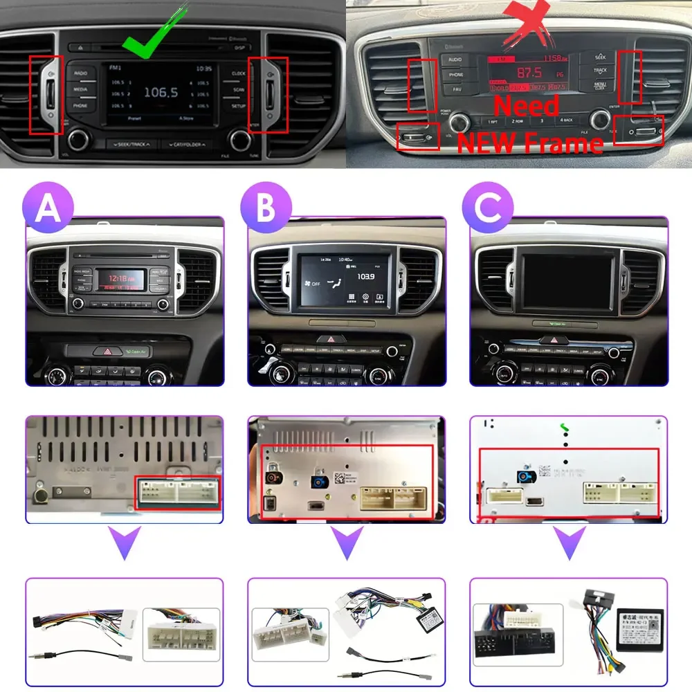 Para KIA Sportage 4 KX5 2016 2017 2018 Radio de coche Sistema inteligente Android Reproductor de vídeo multimedia Navegación GPS Carplay Pantalla