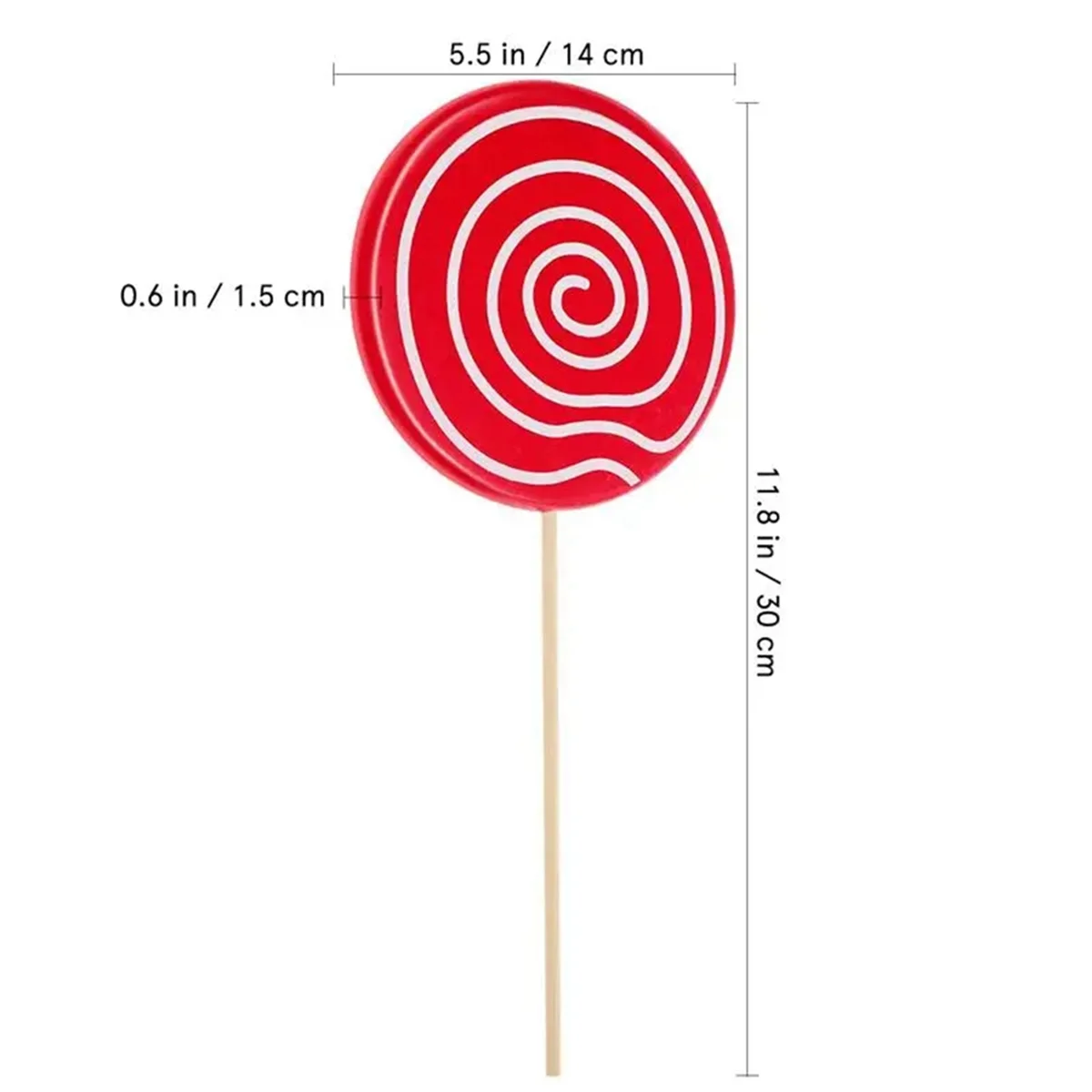 3Pcs Simulated Lollipop Prop Fake Lollipop Model Candy Ornament Wedding Festival Decoration,Red