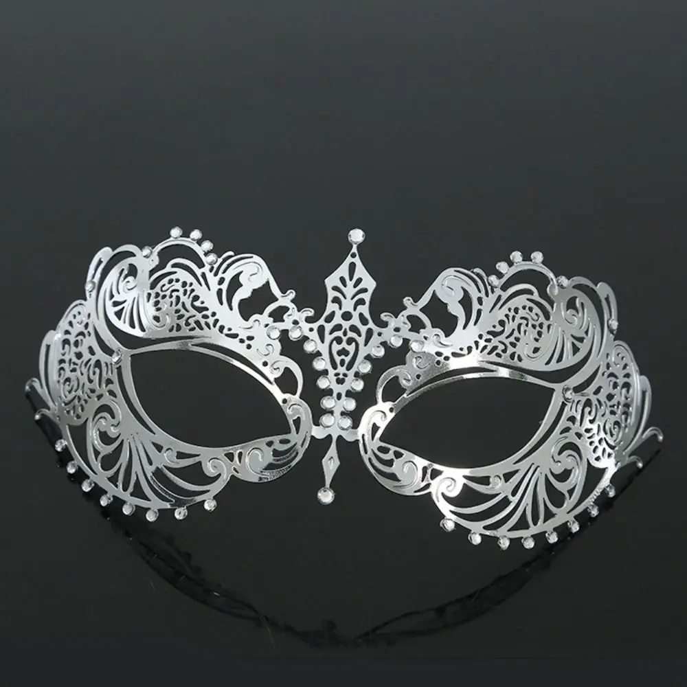 Veil Masquerade Metal Mask Masquerade Jewelry Rhinestone Venice Halloween Mask Carnival Costume Props Facial Jewelry Accessories