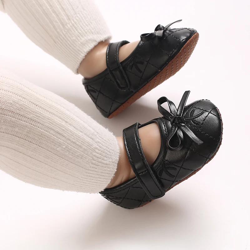0-18M Baby Girl Leather Shoes New Spring And Autumn Bow Princess Shoes Baby Soft Sole Single Shoes Baby Walking Shoes