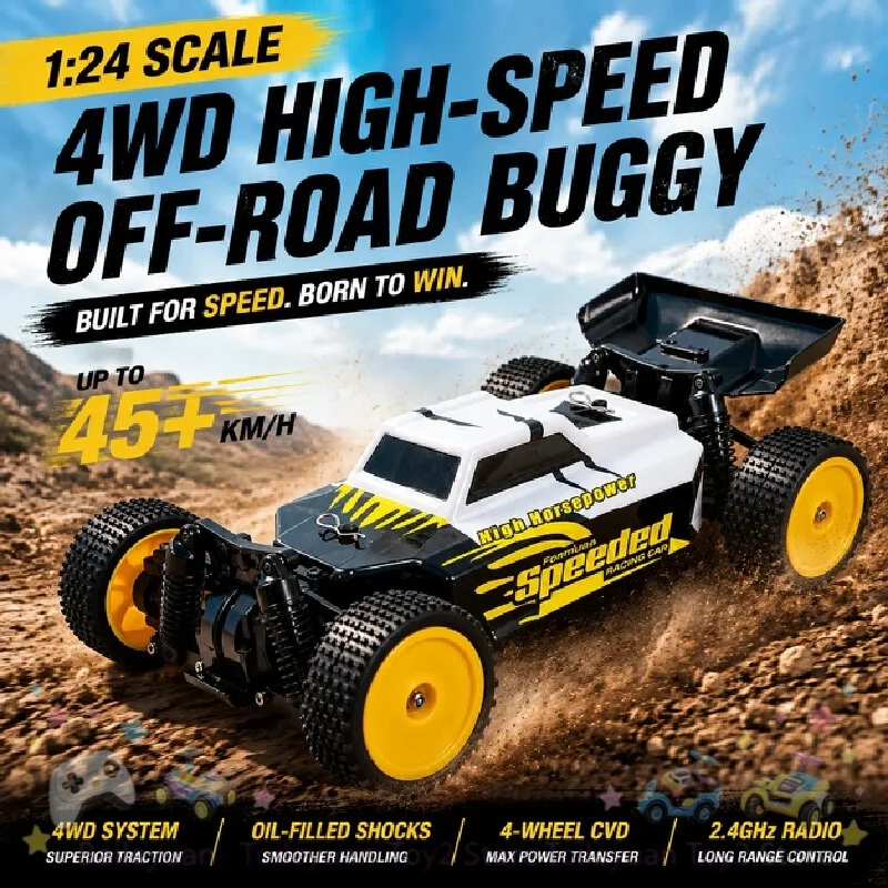 1/24 Mini RTR RC Car 2401A High Speed 45KM/H Brushless Motor Off Road Remote Control Vehicle Metal Chassis CVD Drive Shafts Toy