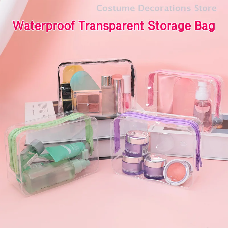 1PCS Travel Organizer Bath Toiletry Wash Storage Bag Case Transparent Zipper Clear Makeup Bags Pouch Women's Cosmetic Bag