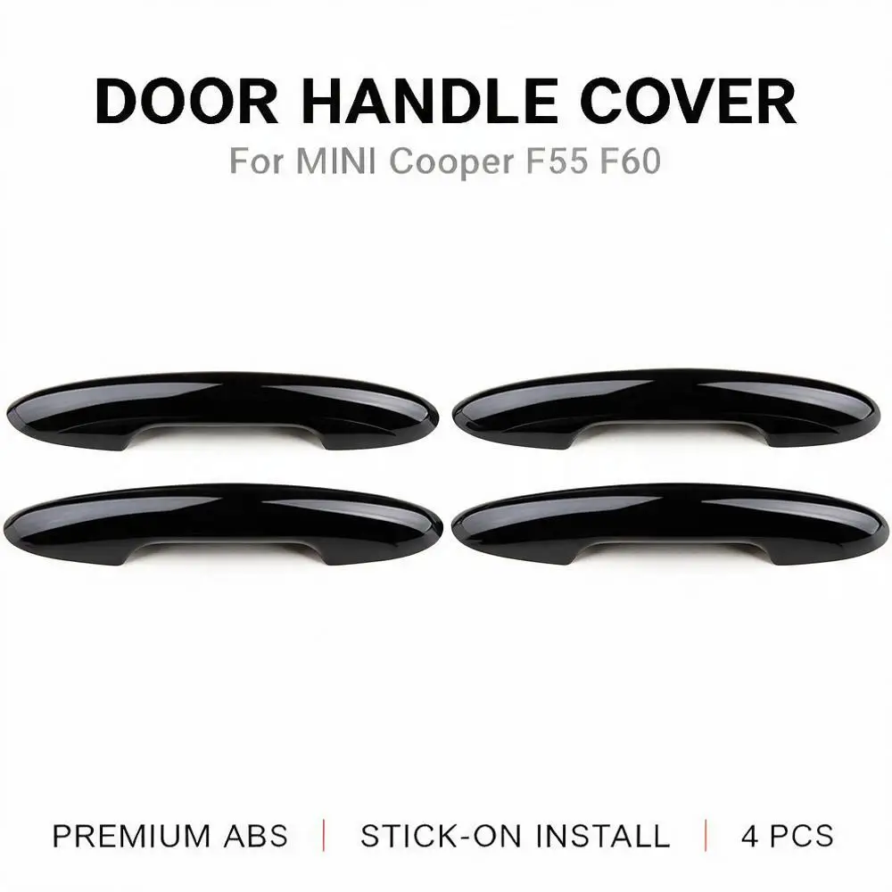 For MINI Cooper F55 F60 2014-2023 PC Solid Color Door Handle Cover Sticker 4pcs Set Stick-on Keyless Non-Keyless