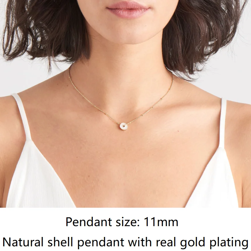 Gold Color Mother Of Pearl Shell Necklace For Women Luxury Quality Zircon Jewlry Girls Gift 2023 New Trend Korean Fashion Girls