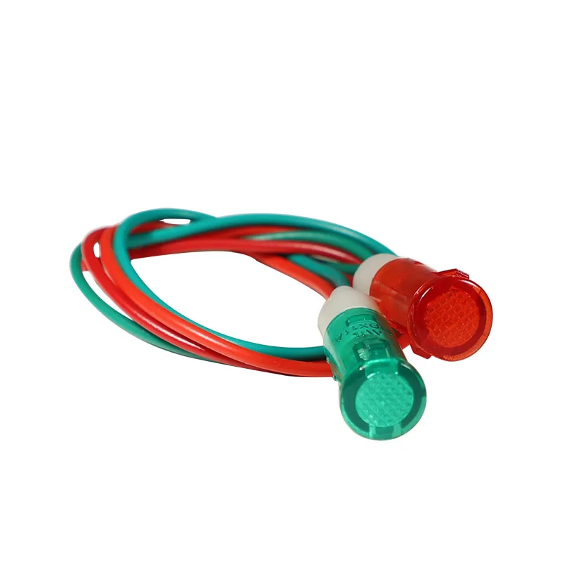 5Pcs lampada di segnalazione montaggio a pannello indicatore al Neon rosso verde giallo luci 220V 12V/24VDC 10mm MDX-11A lampada di segnalazione