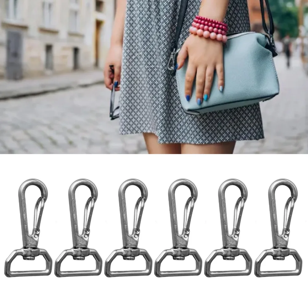 6pcs Premium Universal Fit Spring Snap Hooks Quick Straping Durable D Ring Snap Hooks Lobster Clasps For Leather Belt
