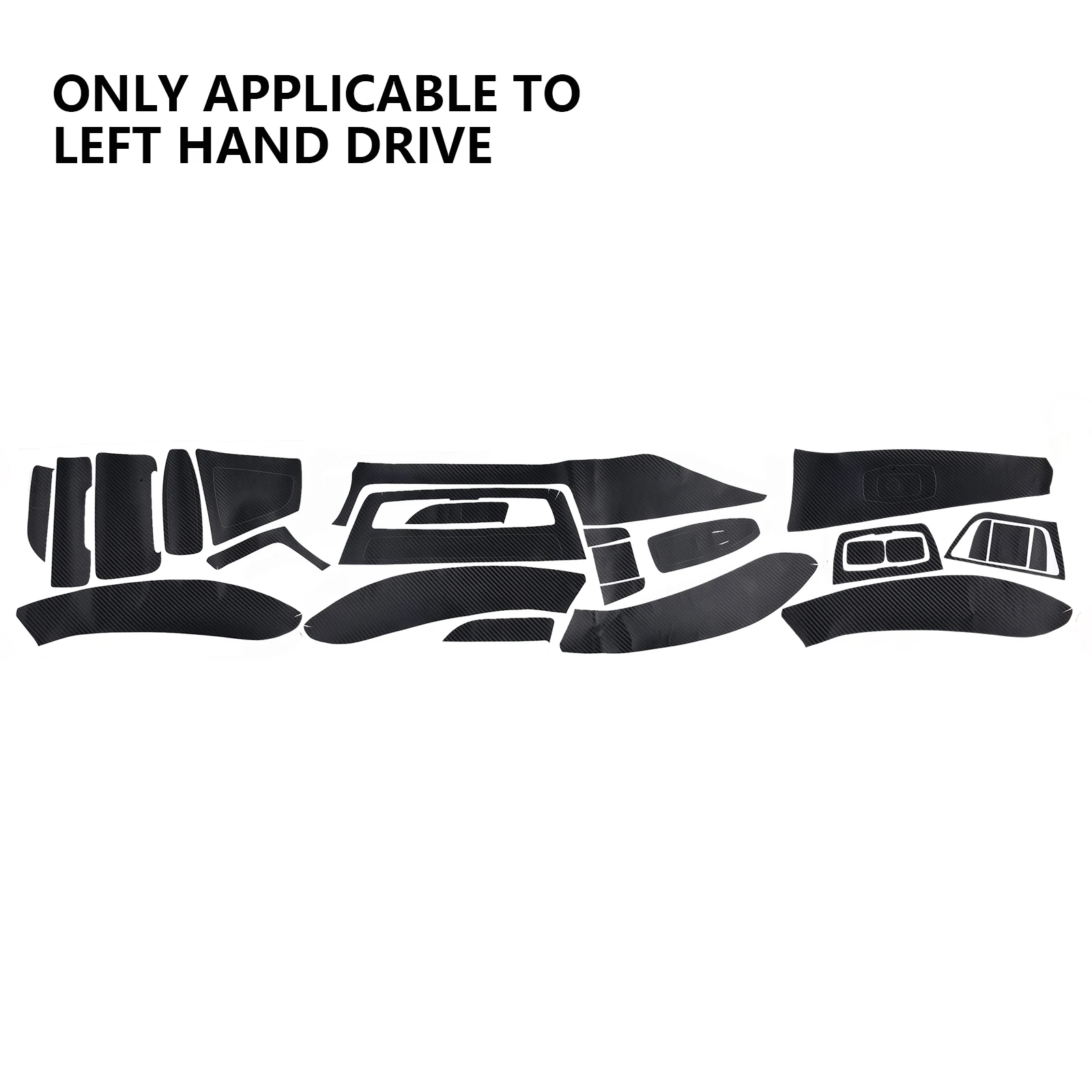 

Practical New Car Decal Sticker Auto Parts Interior Parts Left Hand Drive Matte Black Replacement Carbon Fiber
