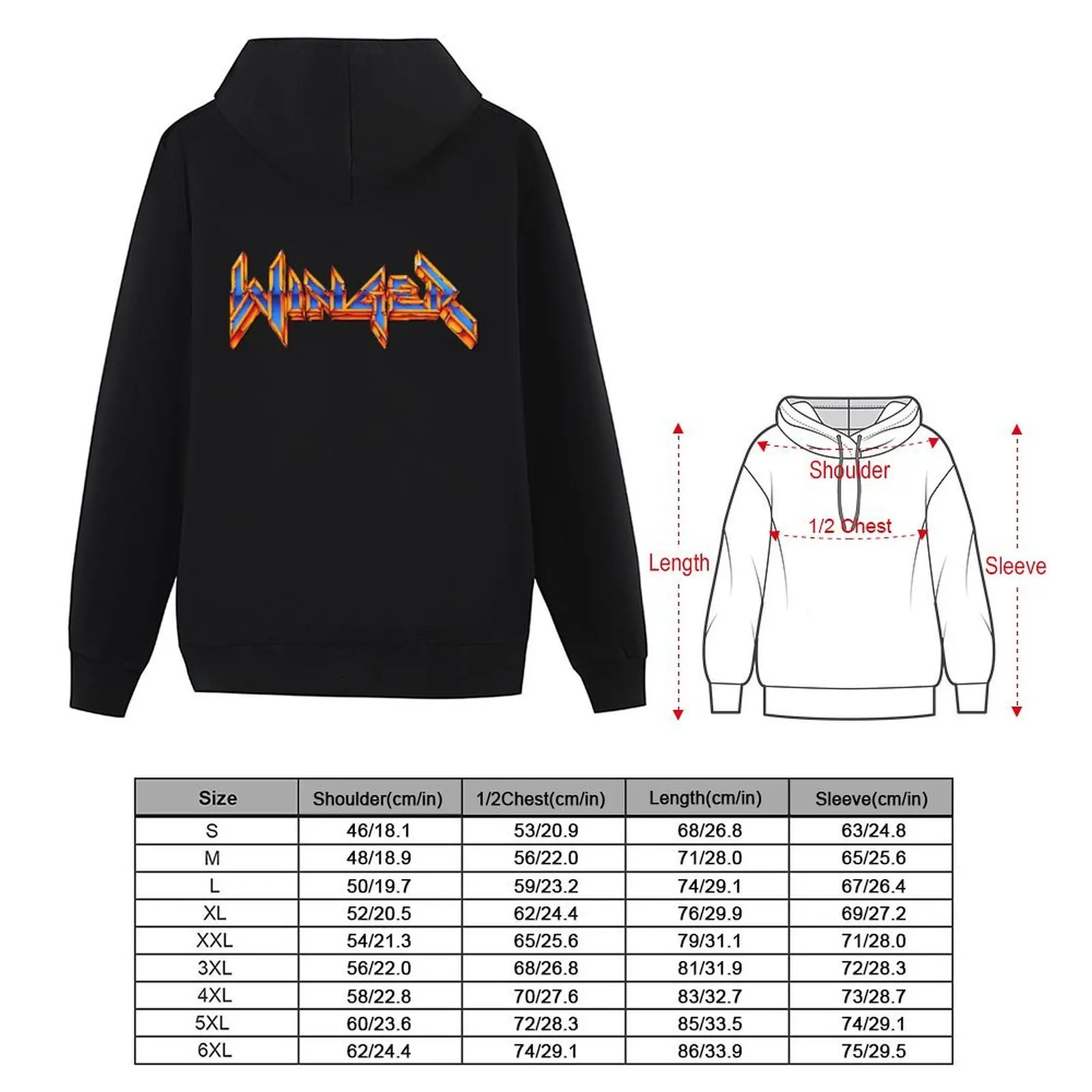 Winger Band Logo Vintage Hoodie ملابس الخريف ملابس النمط الياباني للرجال ملابس أنيمي هوديس وبلوزات جديدة