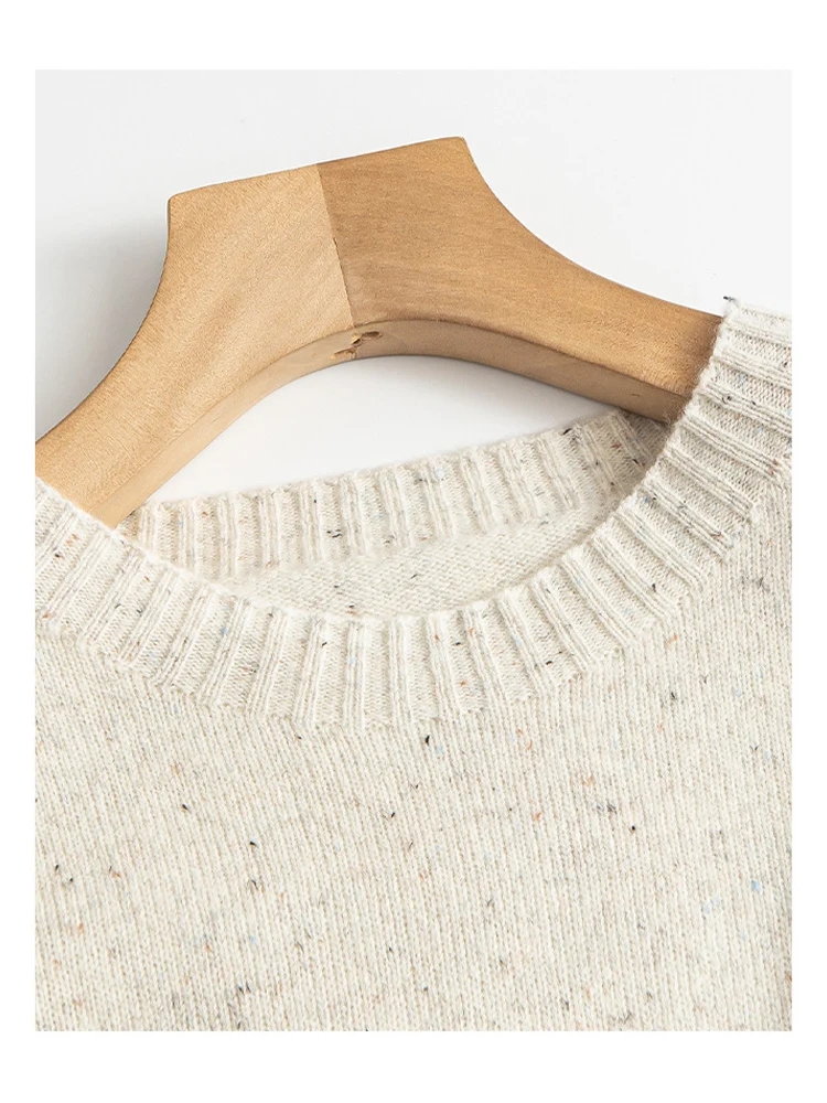 SuyaDream, Women Wool Pullovers, 100%Sheep Wool, Round Neck, Whole Garment Knit Sweaters, 2024 Fall Winter Seamless Top