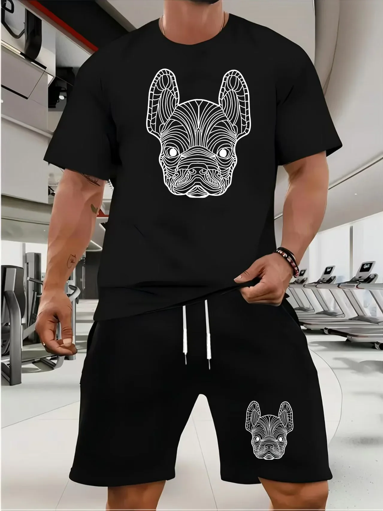 

Trendy Suits for men Men's Summer Shorts Set Gym Outfit Student Short Sleeve Tee 2 Piece Set Tracksuits Men Casual Men Clothing