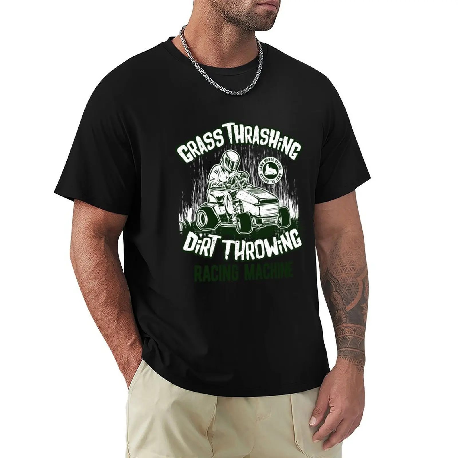 Lawn Mower Racing Machine T-Shirt Comfortable Workout Short Sleeve Shirt