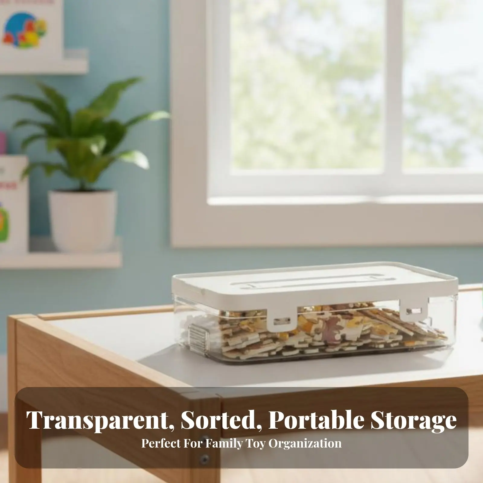 

Transparent Sorting Case with Compartments Multi-Functional Toy Storage Box Lightweight Stackable for Hobbyists, Classroom