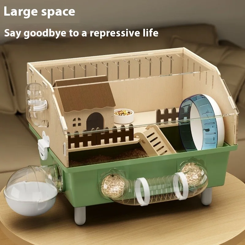 

Большая акриловая клетка для хомяка, роскошная вилла для золотого хомяка, полный набор с аксессуарами, подарки для домашних животных