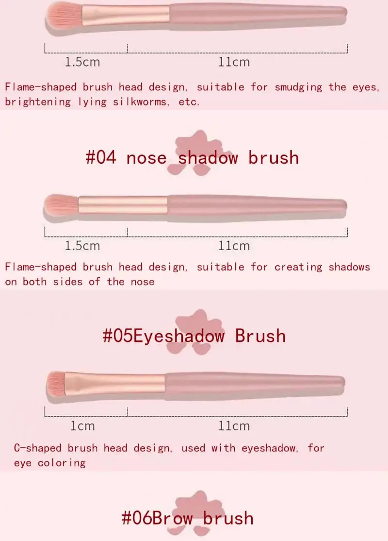 8PCS Soft Makeup Brushes Set Portable Eye Shadow Foundation Women Cosmetic Brushes Powder Blush Beauty Make Up Brush Beauty Tool