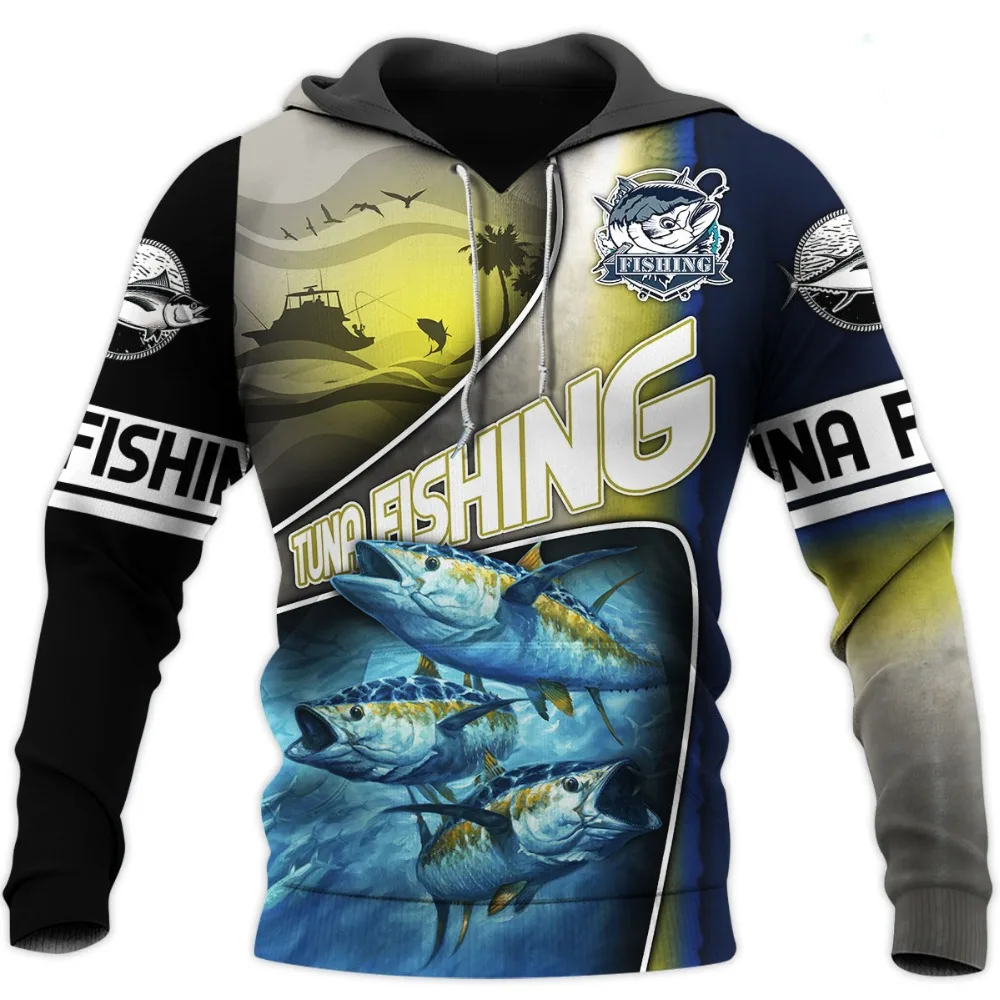 

Men's hoodie 3D printed fish pattern top fashion unisex sport shirt autumn and winter Fishing enthusiasts oversized men clothing