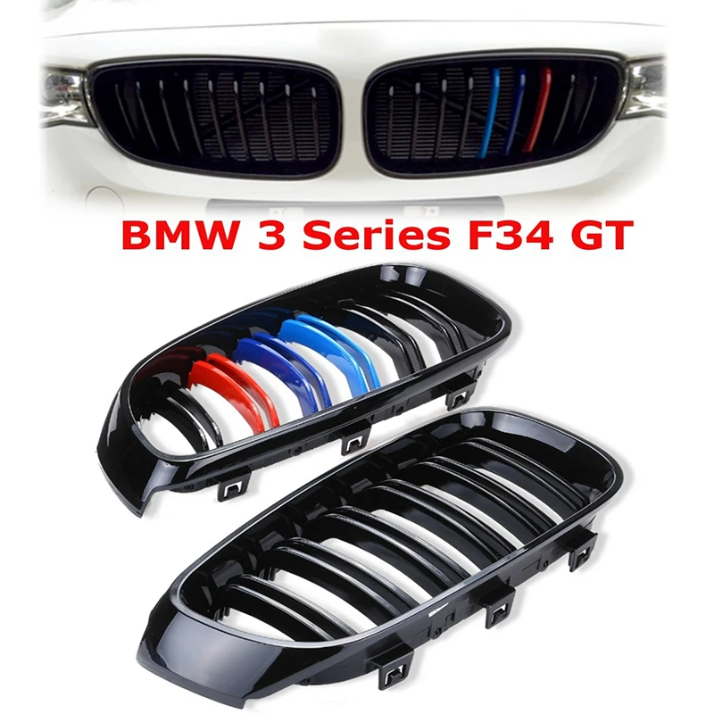 

1 Pair F34 Grille For BMW 3 Series GT F34 Gran Turismo Front Bumper Kidney Grilles 328i 330i 335i 340i 2013-2020 Car Styling