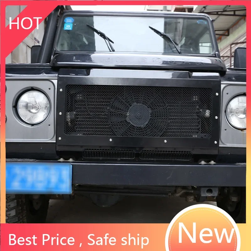 

Металлический черный для Land Rover Defender 90 110 08-18, передняя решетка автомобиля, защищенная от насекомых сетка, передняя средняя сетчатая крышка, автомобильные аксессуары