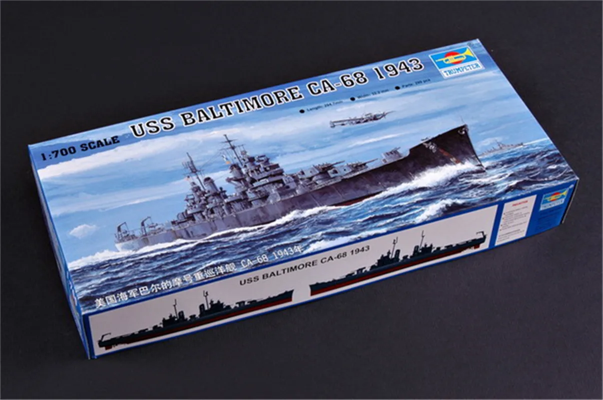 Trumpeter 05724 1/700 Scale USS BALTIMORE Cruiser CA-68 1943 Static Warship Military Plastic Assembly Model Kits