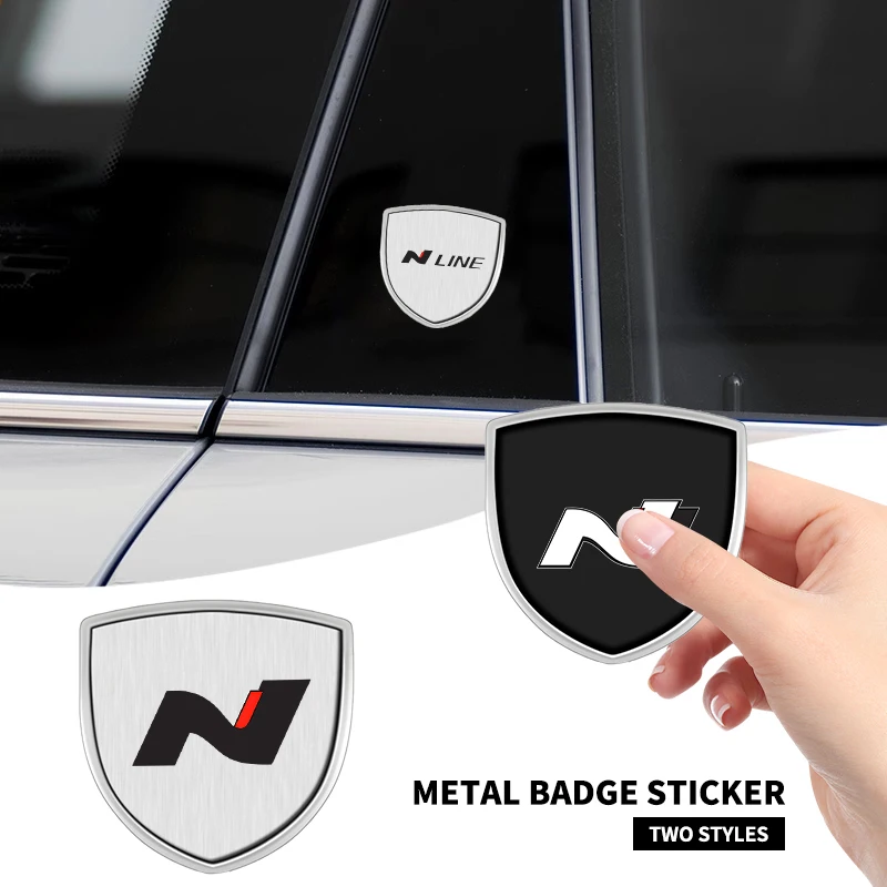 

3D Metal Shield Emblem Car Window Body Side Badge Stickers For Hyundai N Nline I20 I30 Kona Tucson Sonata Elantra Veloster