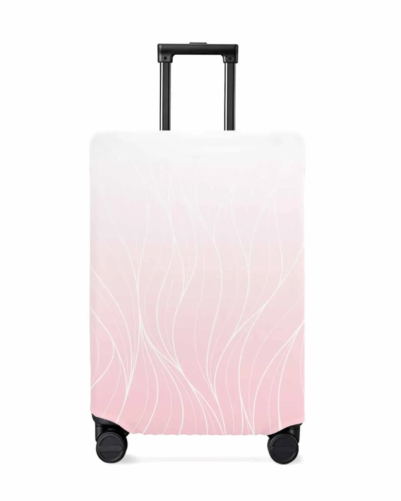 Pink Gradient Line Texture Stretch Suitcase Protector Baggage Dust Case Cover For 18-32 Inch Travel