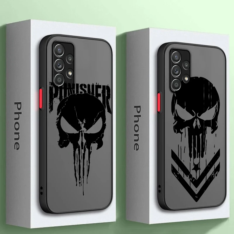 Luxury Marvel Punisher Venom Frosted Translucent For Samsung Galaxy S24 S23 S22 S21 S20 FE S10 S9 S8 Plus Ultra Pro 5G TPU